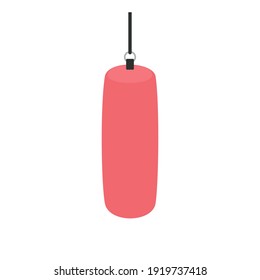 Hanging punching bag icon in flat style. Vector illustration isolated on white background 