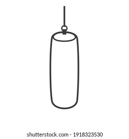 Hanging punching bag simple outline icon. Vector illustration isolated on white background 