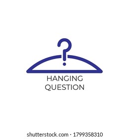 hanging question logo vector illustration