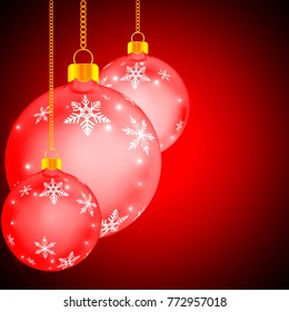 hanging red Christmas balls