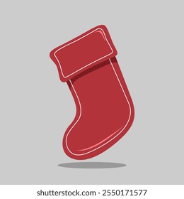 Hanging Red Christmas Sock Vector