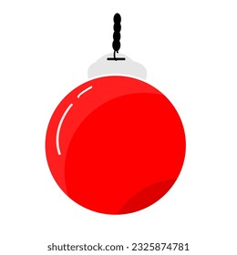 hanging red light bulb vector