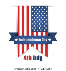Hanging ribbon on the day of Independence day july fourth