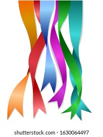 Hanging ribbon vector design, with various cute colors