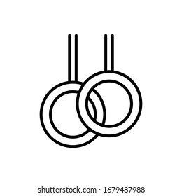 Hanging ring icon. Flat vector graphic in white background.
