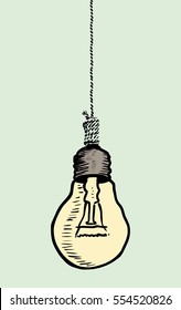 Hanging Rope Lamp, vector illustration