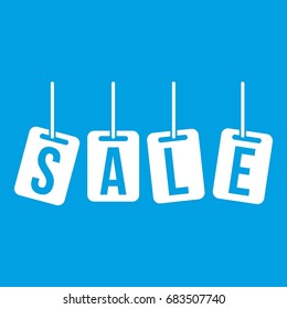 Hanging sales tags icon white