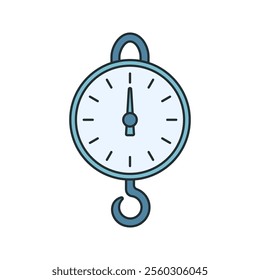 Hanging Scale Icon Illustration in Flat Style. Perfect for engineering, science, or educational design projects.