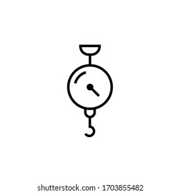 hanging scale icon outline design vector illustration. isolated on white background
