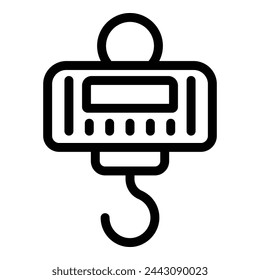 Hanging scale icon outline vector. Mass measurement. Culinary food appliance