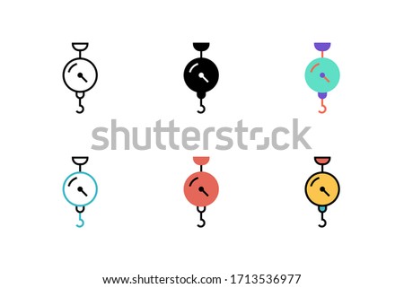 hanging scale icon vector illustration with six different style design. isolated on white background