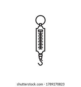 Hanging Scales icon outline vector. isolated on white background