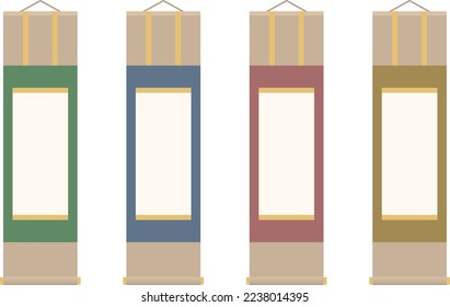 Hanging scroll different color set.