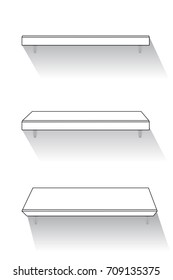 Hanging shelf at three point of view