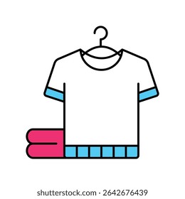 Hanging Shirts Vector Filled outline illustration style icon. EPS 10 file 