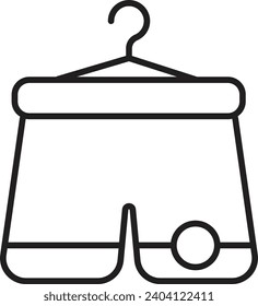 Hanging short pants icon. man underpants
