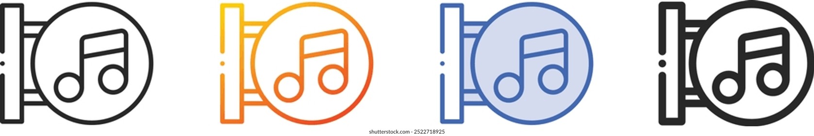 hanging sign icon.Thin Linear, Gradient, Blue Stroke and bold Style Design Isolated On White Background