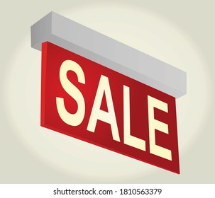 Hanging sign sale. vector illustration
