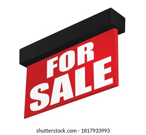 Hanging sign for sale. vector illustration