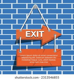 hanging signboard arrow vector illustration