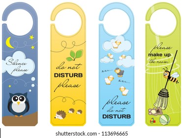 Hanging signs for children and pet friendly hotels
