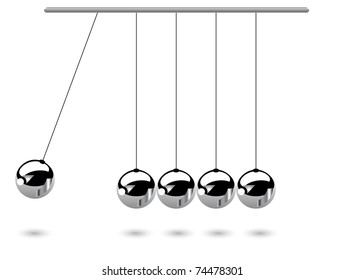 Hanging silver balls - vector illustration