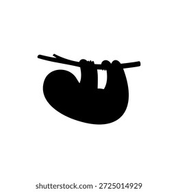 Hängende Faultier Silhouette Vektor flache Illustration Design.