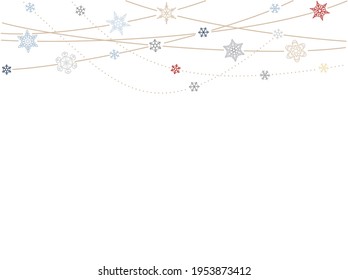 Hanging snowflake. Vector illustration for winter holidays