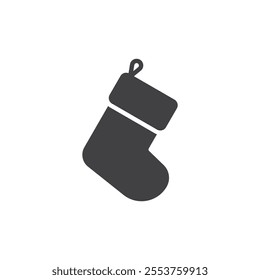 Hanging sock vector icon. filled flat sign for mobile concept and web design. Christmas Stocking glyph icon. Symbol, logo illustration. Vector graphics