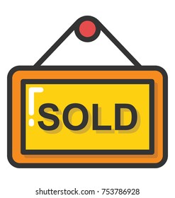 Hanging sold board