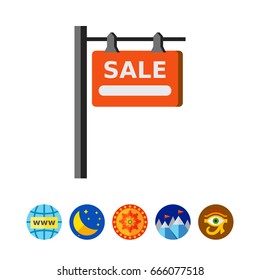 Hanging sold sign icon