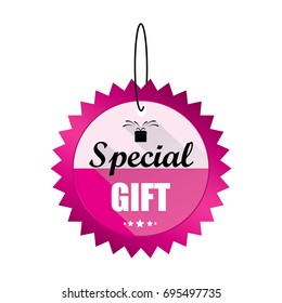 Hanging Special gift pink tags , Vector