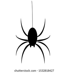 Hanging Spider Vector Icon On White Stock Vector (Royalty Free ...