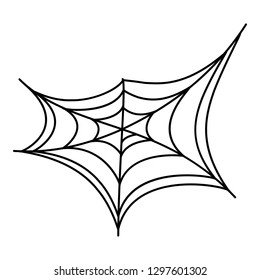 Hanging spider web icon. Outline hanging spider web vector icon for web design isolated on white background