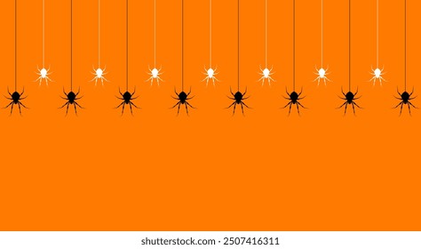 Fondo de arañas colgantes. Antecedentes para Halloween