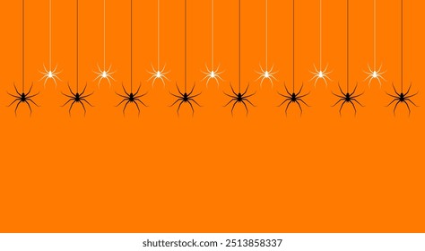 Fondo de arañas colgantes. Antecedentes para Halloween