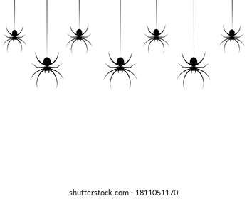 hanging spiders for decoration and covering on the transparent background. for Halloween