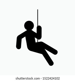 Hanging Sport Icon. Man Climbing - Vector, Sign and Symbol for Design, Presentation, Website or Apps Elements.