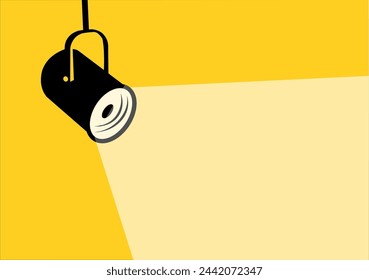 hanging spotlight casting a beam of light - vector illustration, vector background