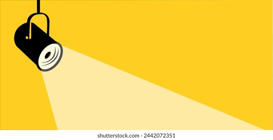 hanging spotlight casting a beam of light - vector illustration, vector background