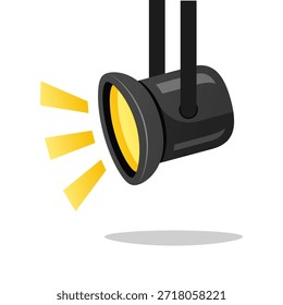 Hanging spotlights vector isolated on white background.