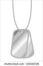 hanging stainless steel dog tag vector on a white background