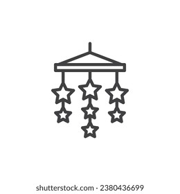 Das Symbol für die Sterndekor-Linie ändern. lineares Stilzeichen für mobiles Konzept und Webdesign. Sterne zieren das Vektorsymbol. Symbol, Logo-Abbildung. Vektorgrafik