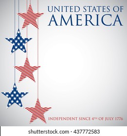 Hanging star United States of America card in vector format.