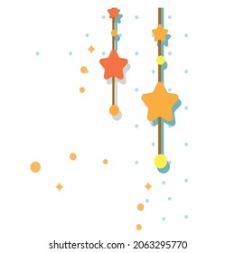 hanging star vector image background with colorful sprinkles