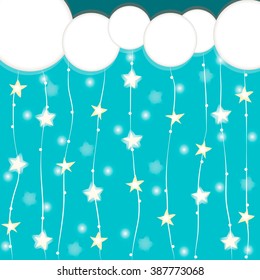 Hanging stars on strings with clouds
