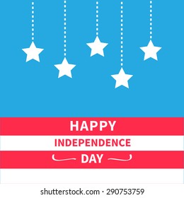 Hanging stars Srip background Happy independence day United states of America. 4th of July. Flat design  Vector illustration