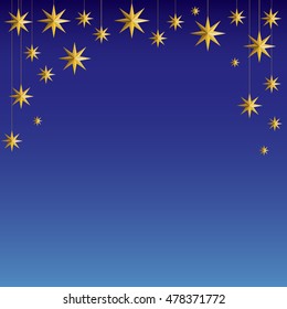 Hanging Stars vector illustration.
