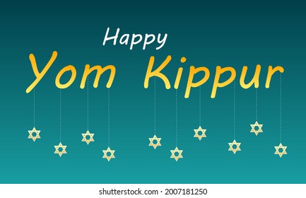 Hanging stars to Yom Kippur, vector art illustration.