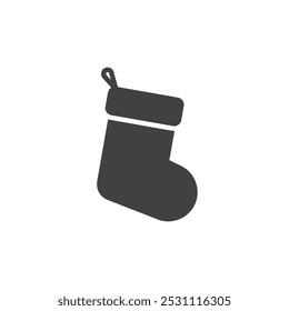 Hanging stocking vector icon. filled flat sign for mobile concept and web design. Christmas Stocking glyph icon. Symbol, logo illustration. Vector graphics